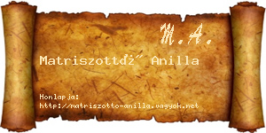 Matriszottó Anilla névjegykártya
